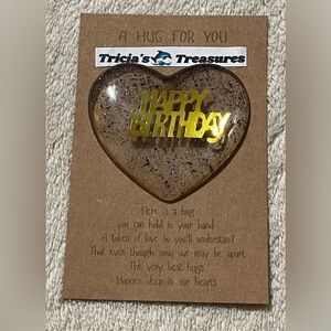 Heart Handcrafted Happy Birthday Hug 1.65 x 2.05